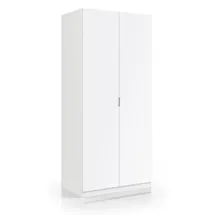 Habitdesign Garderobe Orange, Schlafzimmer Kleiderschrank Mit 2 Flügeltüren, Schlafzimmermöbel Mit 1 Einlegeboden Und Kleiderstange, Cm 82x52h180, Weiß