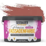 SEEBAUER diy Silikonharz-Fassadenfarbe Rot 2,5L für Außen (No. 324 Cherry Kiss) Selbstreinigende Fassadenfarbe mit Lotuseffekt - Geeignet für Putz, Mauerwerk und Beton