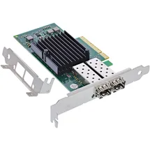 InLine Dual 10-Gigabit Netzwerkkarte, 2x SFP+, PCIe x8, inkl. LP Slotblech