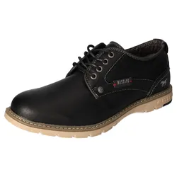 Schnürschuh MUSTANG SHOES, Herren, Gr. 44, schwarz, Lederimitat, casual, Schuhe, Freizeitschuh, Halbschuh, Schnürschuh mit Logoschriftzug