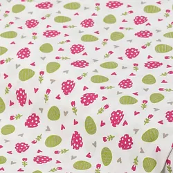 Baumwollstoff Ostereier "Mona", pink/weiß
