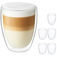 Relaxdays Latte Macchiato Glas doppelwandig 0,35 l 6 St.