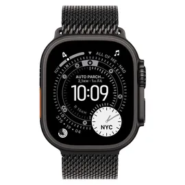 Apple Watch Ultra 3 GPS + Cellular 49 mm Titangehäuse Schwarz Milanese Loop Schwarz L
