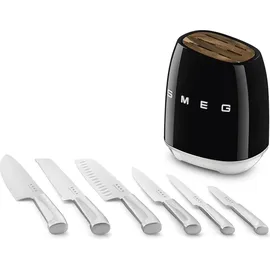 Smeg Messerblock 6-tlg. Schwarz