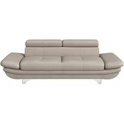3-Sitzer COTTA "Enterprise", grau, B:233cm H:75cm T:104cm, Softlux-Kunstleder;Luxus-Kunstleder, Sofas, Big-Sofa, mit Armteilverstellung & Kopfteilverstellung