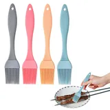 4 Stück Silikonpinsel Küche öLpinsel Kochpinsel,Pastry Backpinsel Silikon Pinsel für Backen,Lebensmittel Silicone KüChenpinsel Brush BackzubehöR,Backpinsel Naturborsten Brotpinsel Applicator Oil Set