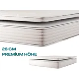 Taschenfederkernmatratze AH26 Norm Fleks, 7-Zonen Boxspring-Matratze mit abnehmbarem Topper, ARGAHOME, 26 cm hoch 140 cm x 200 cm x 26 cm