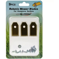 9x Ersatz-Messer Titan-Klingen / Schneid-Klingen (0,75mm) für Husqvarna, Gardena Mähroboter Gold