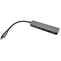 Value USB Typ C Dockingstation, HDMI 4K60, 3x USB3.2 Gen1 (1x C + 2x A), 1x PD
