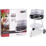 BBQ Rundgrill Holzkohlegrill mit Räder ∅47x75cm Grillwagen Grill Standgrill