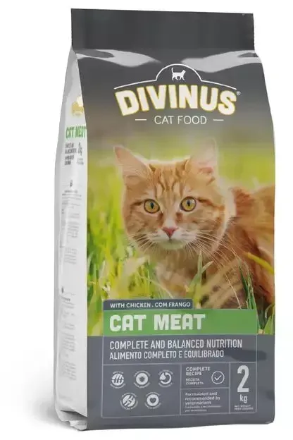 DIVINUS Cat Meat Trockenfutter für ausgewachsene Katzen 2kg