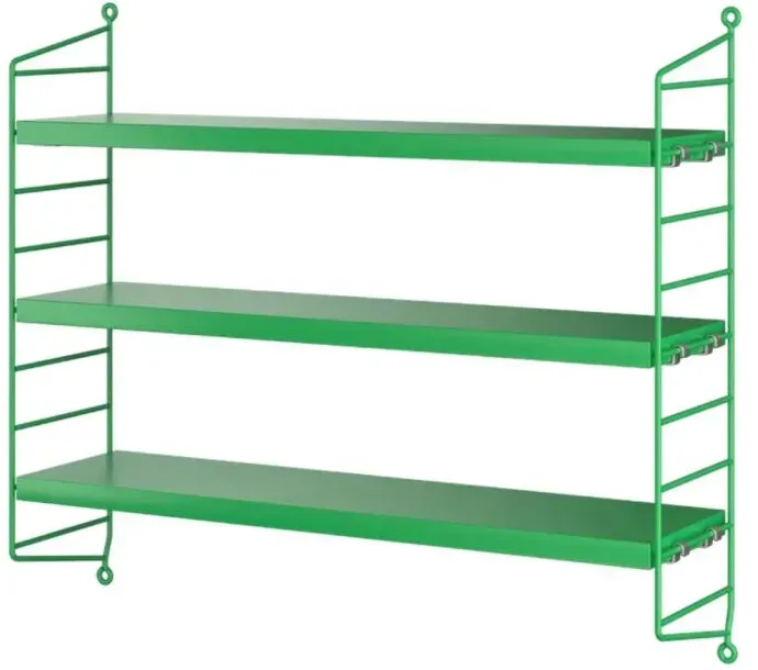 String Furniture Pocket modulares Regalsystem Grün/Grün