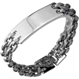 FIRETTI ID-Platte Armband Edelstahlfarben 21cm