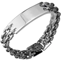 FIRETTI ID-Platte Armband Edelstahlfarben 21cm