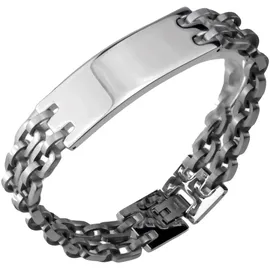 FIRETTI ID-Platte Armband Edelstahlfarben 21cm