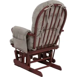 Mendler Relaxsessel HWC-C76 Cord 52 x 100 x 80 cm Hellgrau mit Hocker