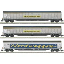 Trix MiniTrix 18297 N 3er-Set Grossraum-Schiebewagen der Transwaggon, MHI (Spur VI)
