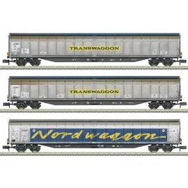 Trix MiniTrix 18297 N 3er-Set Grossraum-Schiebewagen der Transwaggon, MHI (Spur VI)