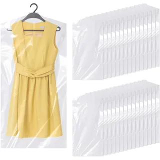 Hejo 30 Stück Kleidersäcke Transparent Kunststoff Kleiderschutzhülle, 60×120cm Waschbare Kleiderhülle, Staubdichter Kleiderschutz, Hängende Kleider Schutzhülle für Anzüge Kleidung (Durchsichtig)