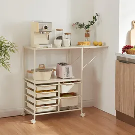 [en.casa] Rollwagen Sørfold mit Kästen 100x37x85cm Weiß