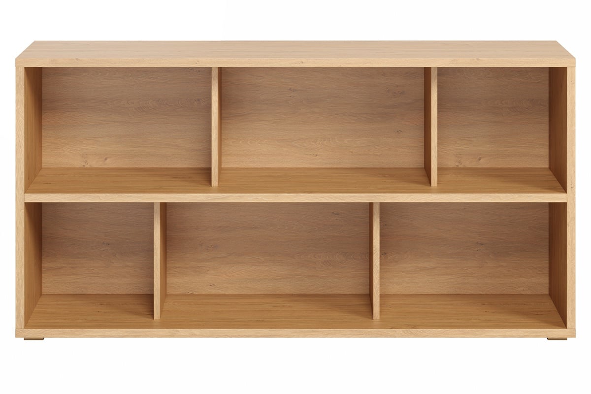 Niedriger Bücherschrank mit hellem Eichenholzfinish B140 cm EPURE