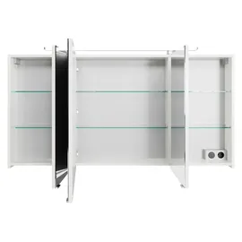 Saphir »Serie 4010 Badezimmer-Spiegelschrank inkl. LED-Aufsatzleuchte«, Badschrank 140 cm breit, 3 Türen, 6 Glas-Einlegeböden, inkl Türdämpfer