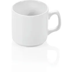 48x Becher Tasse, 260 ml, weiß, Porzellan, Kaffeetasse