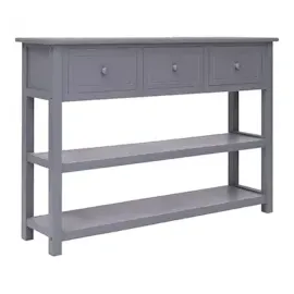 vidaXL Sideboard Grau 108x30x76 cm Massivholz Paulownia