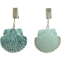 Decoris 4 Tischdeckenbeschwerer Muschel 7x4x2cm Keramik Tischdeckengewichte Gewichte zum Beschweren Tischdecken Beschwerer Tischtuchhalter Tischtuchgewichte