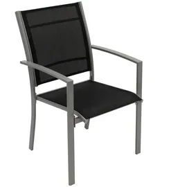 TPFGarden Gartenstuhl, Grau, Metall, 55x89x64 cm, Gartenmöbel, Gartenstühle, Gartenstühle