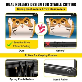 Vevor Vinyl-Schneideplotter – 870 mm Schneidebreite, maximale Papierzufuhr: 34 Zoll, Vinyl-Cutter mit stabilem Bodenständer - Schwarz