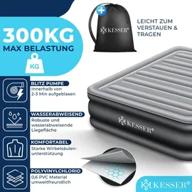 Kesser KESSER® Aufblasbare Matratze Luftbett mit eingebauter elektrischer Pumpe integrierte erhöhte aufblasbare Matratze für Übernachtungsgäste mit Aufbewahrungstasche
