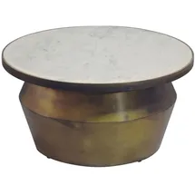 FineBuy Couchtisch Weiß Marmor 60 x 31 cm