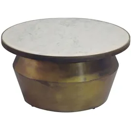 FineBuy Couchtisch Weiß Marmor 60 x 31 cm