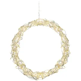 StarTrading LED Lichtkranz Dekokranz Türkranz Wandkranz 120LED D: 50cm in silber