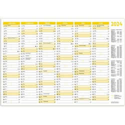 Rnk, Kalender, Tafelkalender A5 2024, 6 Monate je auf Vorder- und Rückseite, 210 x 148 mm