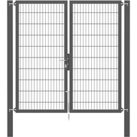 GAH Alberts Alberts Doppeltor Flexo Plus mit Zubehör | verschiedene Breiten und Höhen | Pfostenstärke 100 x 100 mm anthrazit Breite 200 cm Höhe 200 cm