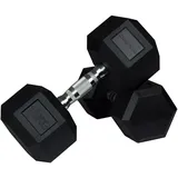 wuuhoo® Hexagon-Hanteln Dorian 2,5-27,5 kg Robuste, gummierte Gusseisen-Hanteln für Krafttraining zu Hause, ergonomischer Griff, perfekt fürs Homegym, auch als 2er-Set erhältlich 2 x 15 kg