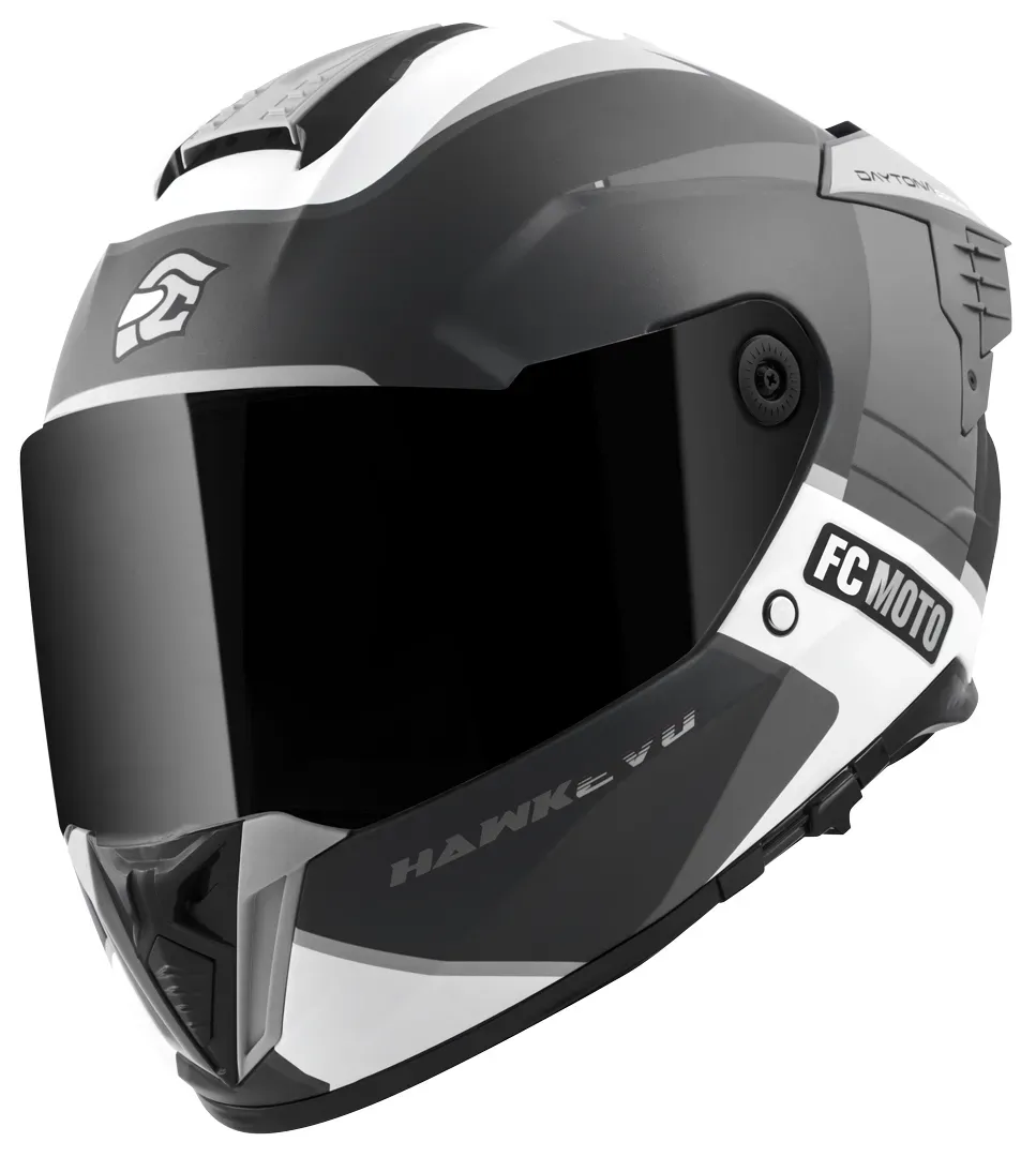 FC-Moto Hawk EVO-X Helm, schwarz-grau-weiss, Größe L für Frauen