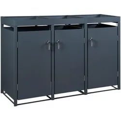 Mülltonnenboxen | Anthrazit | bis 240L | 3 Tonnen | Trennsystem | Blumenbeet