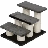 Tiertreppe Für Katzen Und Hunde 3-stufen Hundetreppe Katzentreppe Plüsch Dunkelgrau 45x35x34cm Für Einfaches Ein- Und Aussteigen  on-site