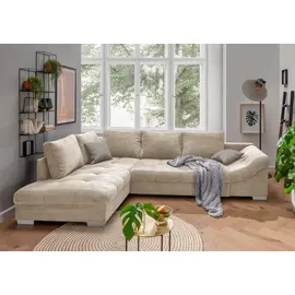 luma-home Ecksofa mit Schlaffunktion, Wellenunterfederung, gemütliches L-Sofa 298 x 202 cm, Wohnzimmer, Sofas / Couches, Wohnlandschaften, Ecksofas