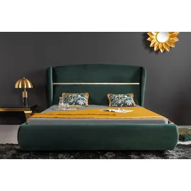 Riess-Ambiente Design Doppelbett VENICE 160x200cm moosgrün Samt Queensize Polsterbett Bett - Grün