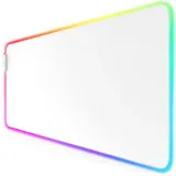 Titanwolf RGB Gaming Mauspad, Mousepad XL 800 x 300mm verbessert Präzision & Geschwindigkeit, weiß