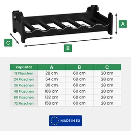 ARTECSIS Weinregal 72 Flaschen Schwarz