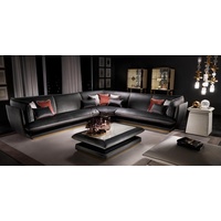 JVmoebel Ecksofa Schwarzes Sofa Luxus L-Form Couch Wohnlandschaft Arredoclassic, Made in Europe schwarz