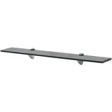 vidaXL Wand Regal Glasregal Glasboden Glasablage Badregal Schwarz 70x10 cm 8 mm