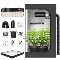 TOPRON Growzelt Komplettset Anbau Set mit 200W LED Vollspektrum Grow Lampe Dimmbar, 150x150x200cm GrowZelt Kit Komplettes Hydroponics Grow Tent Complete Set(150x150x200cm)