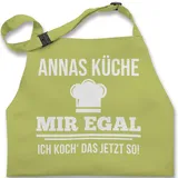 Kinderschürze Schürze Kinder Jungen Mädchen - Kochschürze - Mir egal ich koch das jetzt so mit Namen - 7-14 Jahre - Hellgrün - kind geschenke für köche schürzen küche kinderkochschürze - 7-13 Jahre