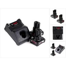 Bosch GAL 12V-40 Schnell Ladegerät + 2 x 6,0 Ah Akku